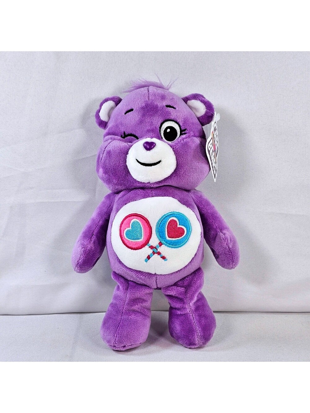 Care Bears Share Bear Purple Plush Winking Stuffed Animal 9 Inch NWT 2021